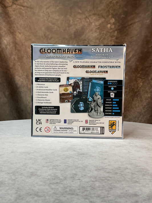 Board Game – Gloomhaven – Mercenary Pack Satha, Mayor of Frosthaven