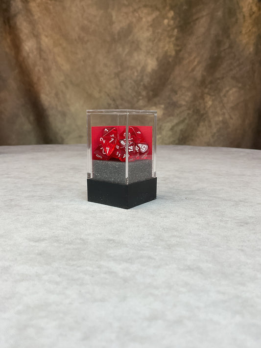 Dice – Chessex – 7-Die Set Mini Translucent – Red/White