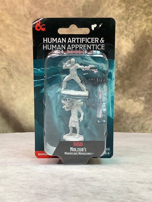 Miniatures – D&D Nolzur's Marvelous Miniatures: Unpainted Minis– Wave 19 – Human Artificer & Apprentice