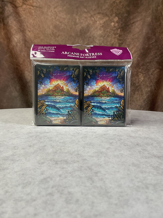 TCG - Arcane Fortress - Standard Matte Art Stained Glass Hidden Island 100ct