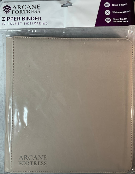 TCG - Arcane Fortress - 12 Pocket Zippered Solid Color Cream