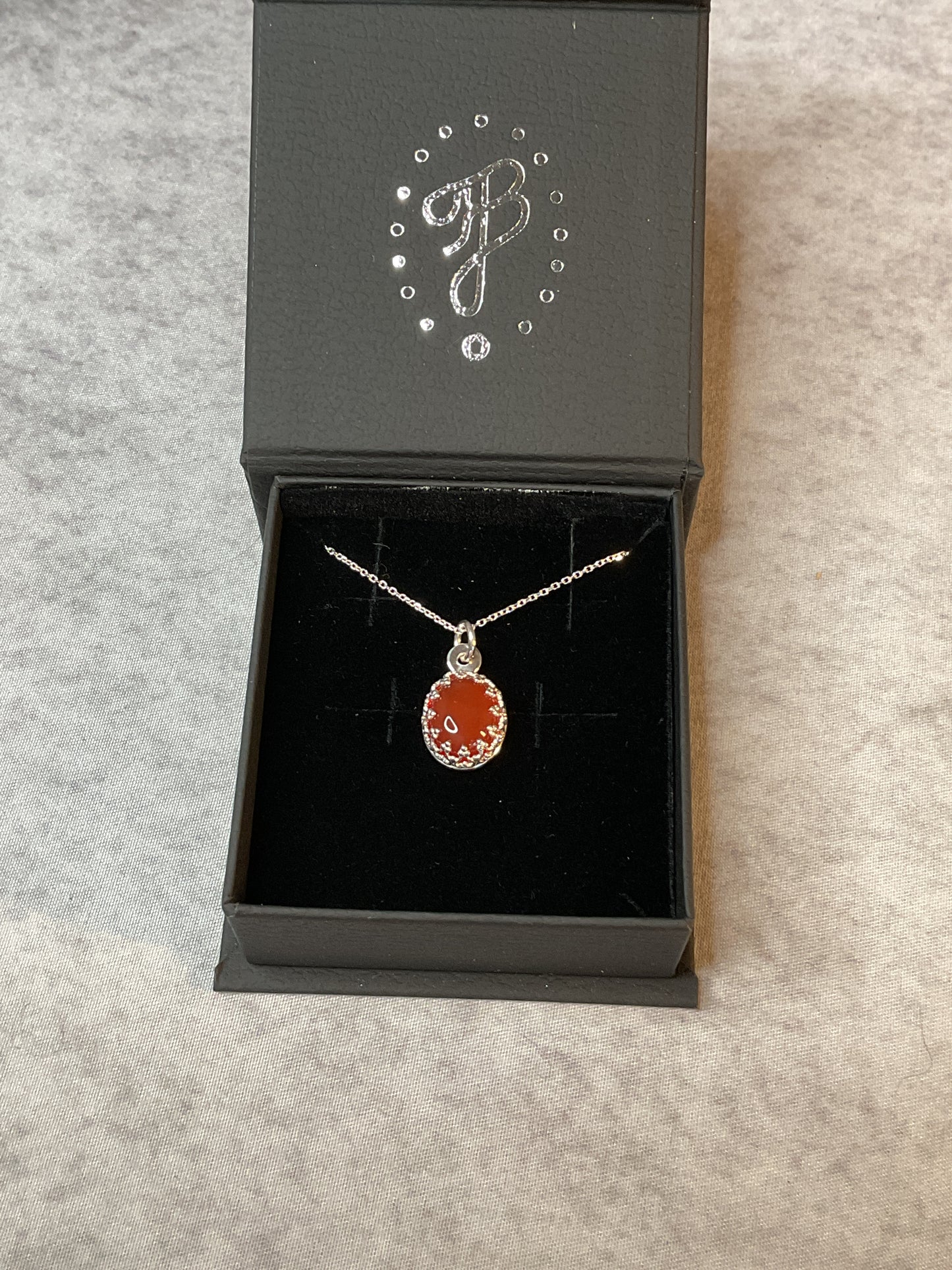 Jewelry – JK Bush Jewelers – Silver Carnelian Necklace