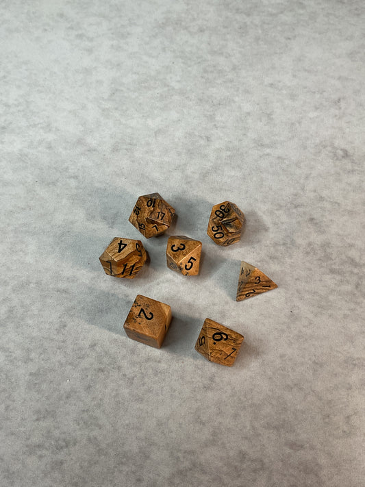 Dice – Foam Brain Games – 7-Die Set Mystic Mines Stone Picture Jasper