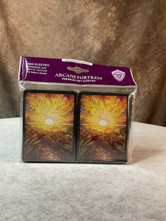 TCG - Arcane Fortress - Standard Matte Art Stained Glass Golden Plains Sleeves 100ct