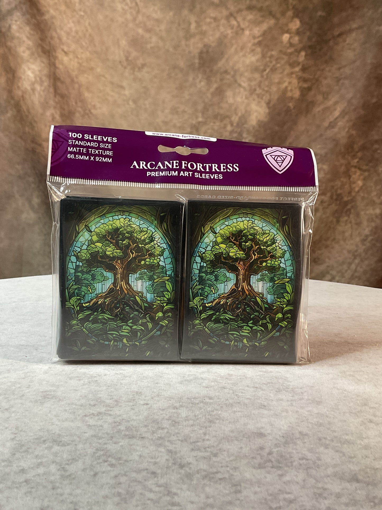TCG - Arcane Fortress - Standard Matte Art Stained Glass Mythical Forest Sleeves 100ct